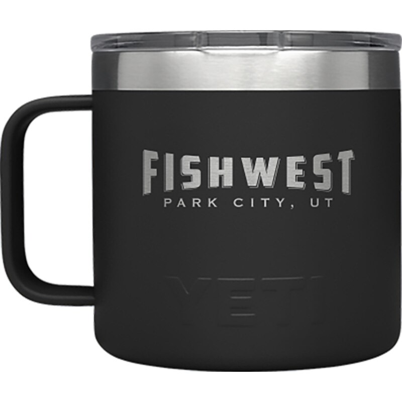 Fishwest Park City Logo YETI Rambler Mug 14 oz in Black